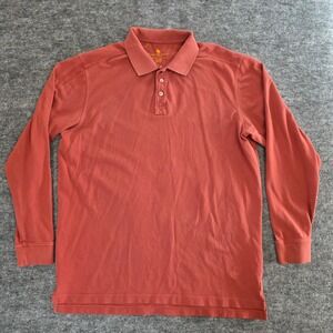 The Territory Ahead Polo Shirt Mens XLT (Tall) Orange Long Sleeve Casual